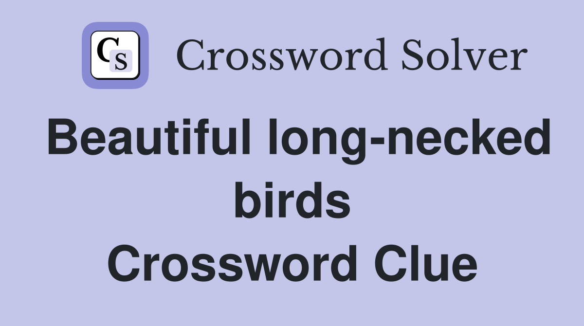Beautiful longnecked birds Crossword Clue Answers Crossword Solver